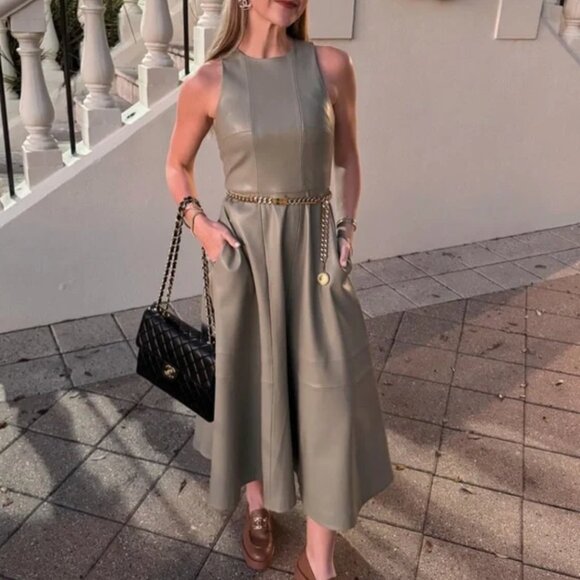 BEST Alexis England Midi Dress XSmall Sage Green Cocktail Party Formal - Picture 7 of 13